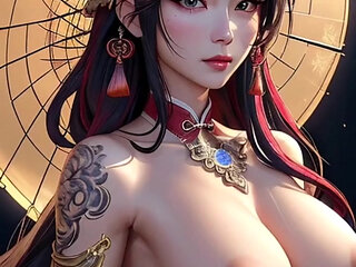 Japanese girls big boobs in temple (Ai models)