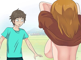 Peasant Shows Boobs To Steve ! Hentai, Cartoon, Parody !