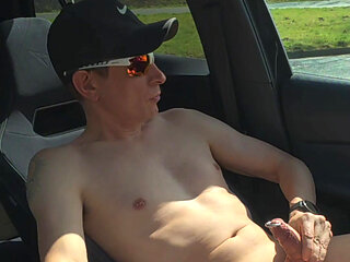 Car Wank and Cumshot