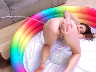 5on1 FIRST INTERRACIAL DPP & PISS! Juicy slut Princess Lili gets