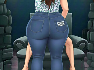 Wife Blanca Caderona Pulls Down Jeans And Slowly Provokes Him XL Booty