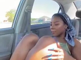 kaitlinnmarieee - nude in her truck in a public parking plenty of