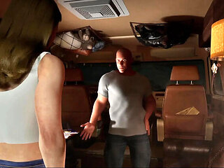 Furious Eva Mendez Look Alike Fucks Vin Diesel in Car Blowjob Hentai