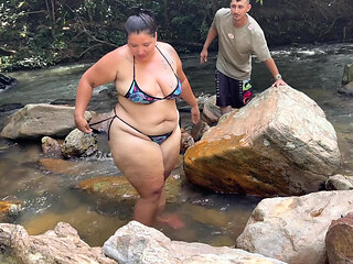 risky sex in the river amazing fucking