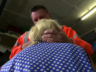 Lovely tattooed big ass blonde fucked in her pussy