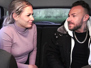 German Blonde Teen Lisa Public Car Blowjob & Risky Fuck with Cum in Mouth