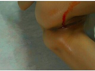 Japanese Milf Masturbates During Her Period