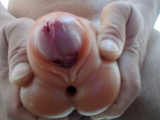 Early morning horny guy masturbating and huge load of cum