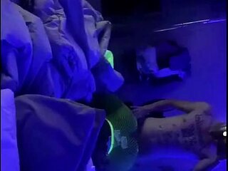 Black Stripper with led lights Creampie