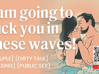ASMR Audio Porn: Public Couple Beach Fuck in the Waves - Teasing & Dirty Talk - Erotic Audio Roleplay for Women