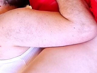 Sucking boobs of the obedient girl (vertical)