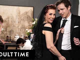 ADULT TIME - Horny Tattooed GILF Ruby Lynne CAUGHT Fucking Big Dick Stud During Her Hubby's Funeral!