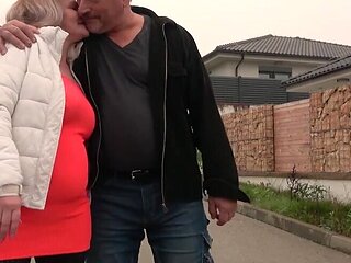 MILF and a slut are having sex with an old man