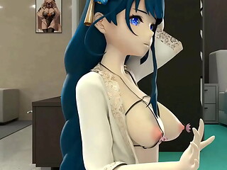 Shogun Raiden Dancing Hentai Genshin Impact Blue Hair (CLIP)