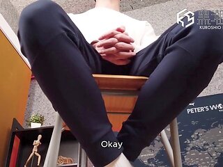 Young Asian twink in a gay BDSM scene with cum control and submission