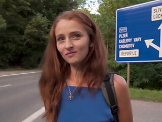 Public Agent Hitchhiking redhead loves my big cock