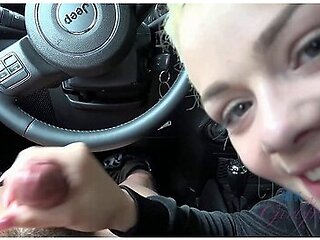 Pov - Elsa Jean Sucks And Fucks You In The Seat Of The Car So She Can Get A Load Of Your Cum All Over