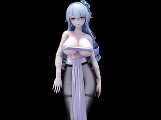 Duck Duck Wa Da Da Oil Bright Purple Bandeau Open Panty Black Silk Anal Plug Beads