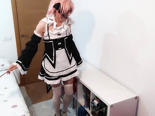 Maid Masturbates for Her Master