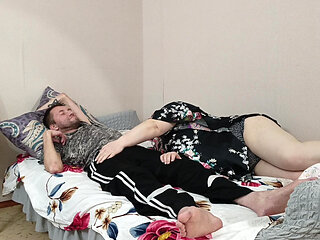 neighbor gives blowjob and swallows cum