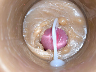 Mini-cam in Pussy During Fucking! Girl Getting Huge Creampie 4K