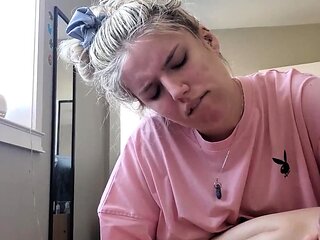 Big cock sucked by blonde MILF POV