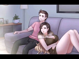 Hentai milf exploring cartoon porn games and getting down to house chores