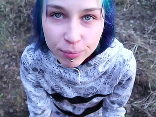 Hot Teen Laruna Mave Gets Fucked Hard in the Woods - Blowjob & Cumshot