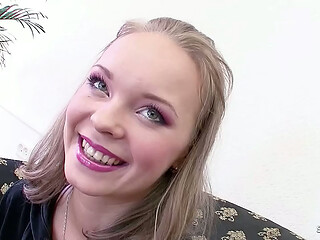 Tiny blonde small Tits Girl Suzi Pick Up for no condom Casting Fuck