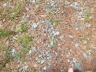 Naked and Jerking in a Random Driveway.