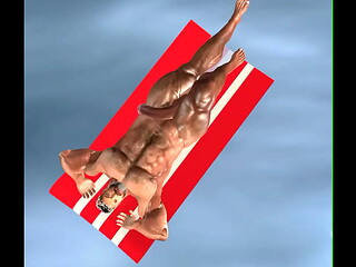 BIG HUNK CHRIS CHESTER RELAXES IN POOL,AND PLAYS WITH HIS HUGE DICK