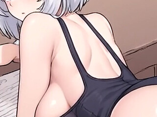 Waifu Amateur Teen POV - Office Swimwear Tease & Close-Up Boss Blowjob