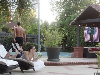 The couple has sex in 69 pose under the open sky, showcasing abellas flexibility.