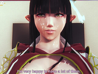 Hinoa From Monster Hunter Rise Takes Care of You After You Save His Village! Relax and Let Her Do It!