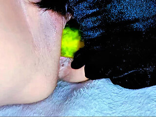 Bella Khalifa Dildoing A Big Cucumber Like BBC To Check Her Meaty Pussy SReady To Fuck With Big Black Cock