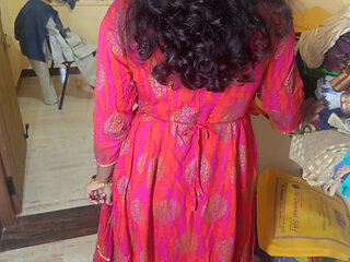 Housewife showing cute breast for her step brother