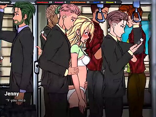 Jenny loves it when strangers make her orgasm on the bus. Hentai Game
