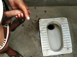 Indian Boy Pissing in Bathroom