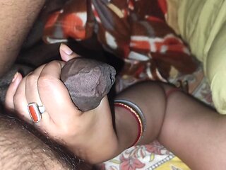 Girlfriend With Hand Blowjob At Home