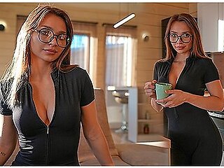 Knock-knock. Let The Sweet Hot Stranger In To Warm Up Home