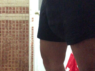 Hot moroccan big dick masturbate in the bathroom