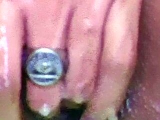 Pussy toying busty high heeled stunner solo pov masturbation