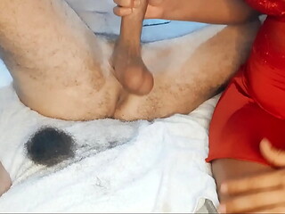 Shaving, handjob and ballbusting me!