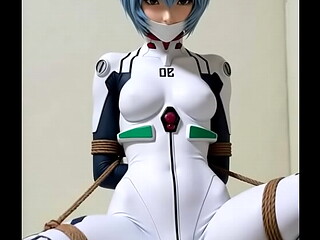 Rei Ayanami tied by rope