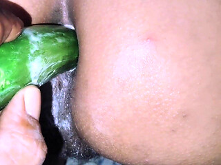 Pooja Put His Hand in His Wife's Pussy and Inserted Cucumber Hot