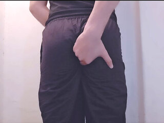 Cute Desi boy enjoying himself alone and cum while fingering his big beautiful ass