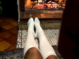 Cozy chilling with me in front of the fireplace..
