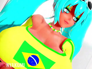 Brazilian Miku gets fucked