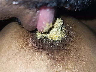college student licking married aunty breat using honey and horlicks