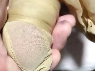 Masturbating in Wife's Pantyhose
